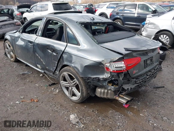 2015 Audi S4 Premium Plus with VIN WAUBGAFLXFA057138, listed as a IAAI auction lot 41191727 with 83,000 mi miles. Bid and sale history available at carsss.com. Image 3.