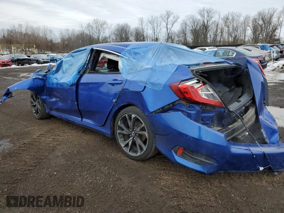 2019 Honda Civic Sport with VIN 2HGFC2F82KH536524, listed as a Copart auction lot 45204115 with 74,808 mi miles and Salvage Title. Bid and sale history available at DreamBid. Image 2.