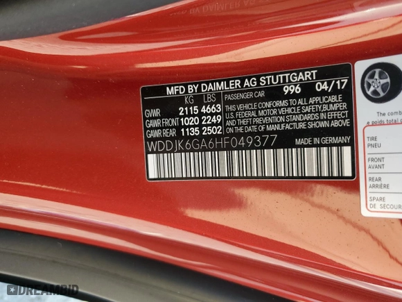 2017 Mercedes-Benz SL with VIN WDDJK6GA6HF049377, listed as a Copart auction lot 75546864 with NaN miles and Non Repairable. Bid and sale history available at carsss.com. Image 13.