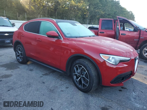 2019 Alfa Romeo Stelvio Ti Lusso z VIN ZASPAKBN0K7C39954, wystawiony jako Copart lot #75512994 z przebiegiem Nie podano mil oraz Szkoda całkowita • Salvage title. Historia ofert i sprzedaży dostępna na DreamBid. Obrazek 4.