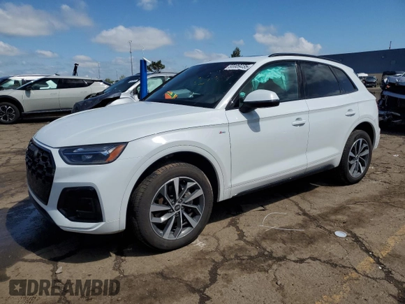 2024 Audi Q5 S line Premium with VIN WA1GAAFYXR2119667, listed as a Copart auction lot 55909455 with 8,383 mi miles and Salvage title. Bid and sale history available at DreamBid. Image 1.