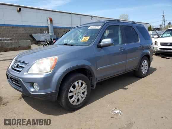 2005 Honda CR-V EX SE with VIN SHSRD78945U303551, listed as a Copart auction lot 54303975 with Not Provided miles and Salvage Title. Bid and sale history available at DreamBid. Image 1.