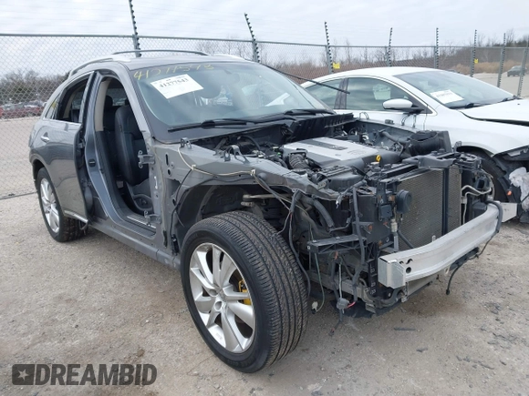 2012 Infiniti FX35 with VIN JN8AS1MW1CM152650, listed as a IAAI auction lot 41277543 with 1 mi miles. Bid and sale history available at carsss.com. Image 1.