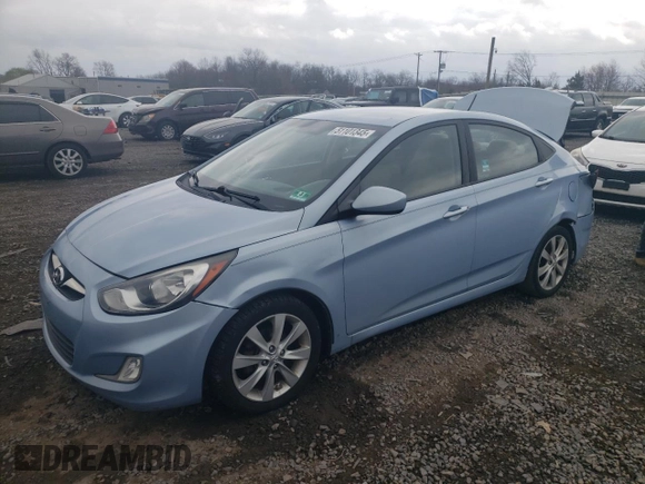 2012 Hyundai Accent GLS with VIN KMHCU4AE2CU185101, listed as a Copart auction lot 51101345 with 126,835 mi miles and Salvage Title. Bid and sale history available at carsss.com. Image 1.