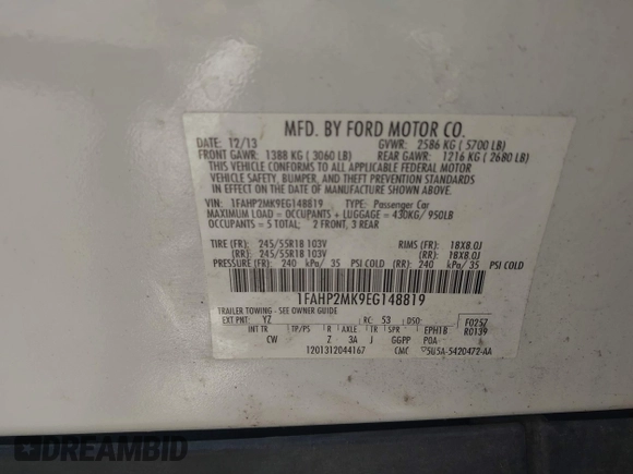 2014 Ford Police Interceptor с VIN 1FAHP2MK9EG148819, выставлен на аукционе IAAI как лот 42518270 с пробегом 210 481 миль миль и . История ставок и продаж доступна на DreamBid. Изображение 9.