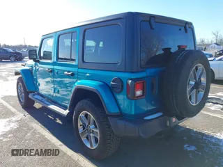 2019 Jeep Wrangler Unlimited Sahara with VIN 1C4HJXEN7KW641854, listed as a IAAI auction lot 41635091 with 51,039 mi miles and . Bid and sale history available at DreamBid. Image 3.