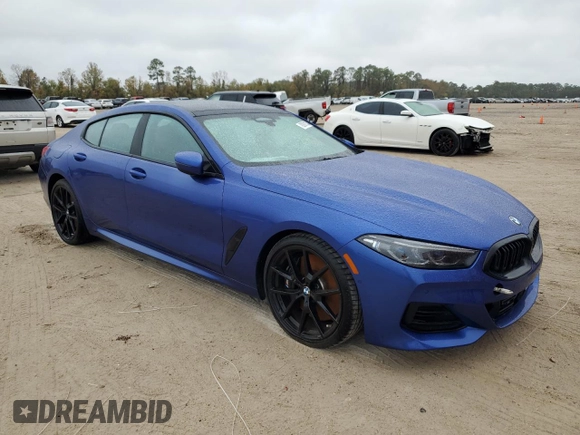 2023 BMW 8 Series 840i with VIN WBAGV2C01PCK32930, listed as a Copart auction lot 82891334 with 0 mi miles and Salvage Title. Bid and sale history available at carsss.com. Image 4.