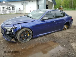 2020 Alfa Romeo Giulia with VIN ZARFANAN6L7633117, listed as a Copart auction lot 56212575 with 57,052 mi miles and Salvage title. Bid and sale history available at DreamBid. Image 1.