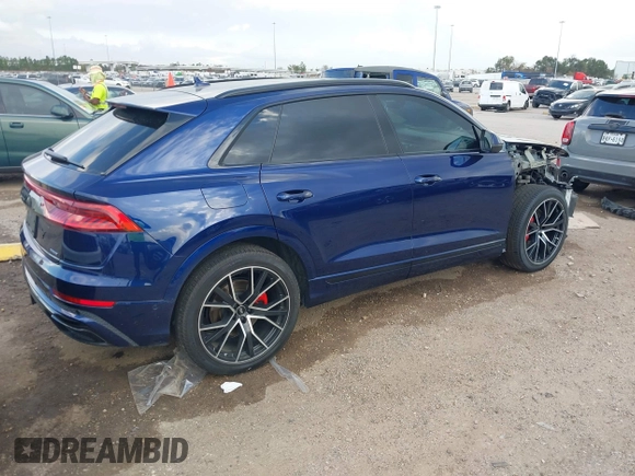 2022 Audi Q8 Prestige with VIN WA1FVBF14ND027851, listed as a IAAI auction lot 41155706 with 54,584 mi miles. Bid and sale history available at carsss.com. Image 4.