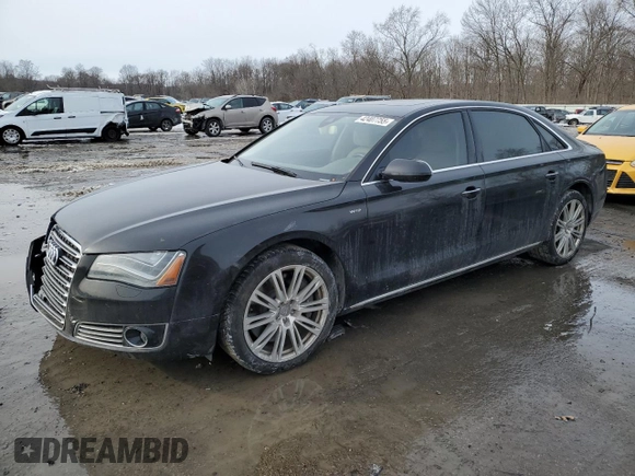 2012 Audi A8 L 6.3L with VIN WAUR4AFD1CN028907, listed as a Copart auction lot 42407755 with 143,701 mi miles and Salvage Title. Bid and sale history available at carsss.com. Image 1.