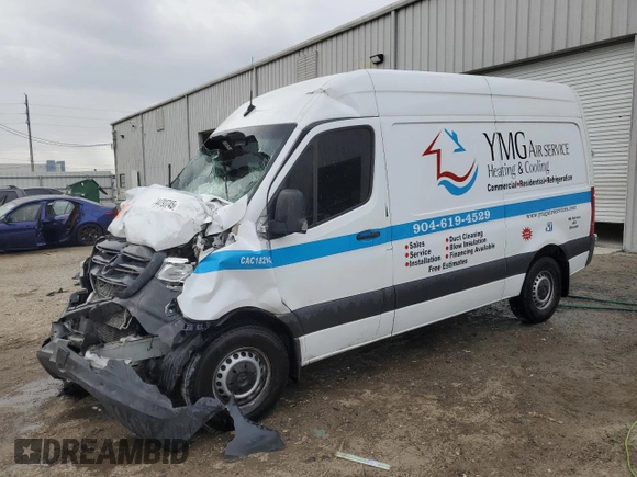 2021 Mercedes-Benz Sprinter Cargo with VIN W1Y4EBHY6MT061393, listed as a Copart auction lot 44793745 with 94,356 mi miles and Non Repairable. Bid and sale history available at carsss.com. Image 1.