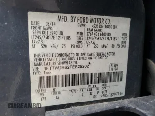 2015 Ford Super Duty F-250 SRW Lariat with VIN 1FT7W2B62FEB25202, listed as a Copart auction lot 41829805 with Not Provided miles and Salvage Title. Bid and sale history available at carsss.com. Image 12.