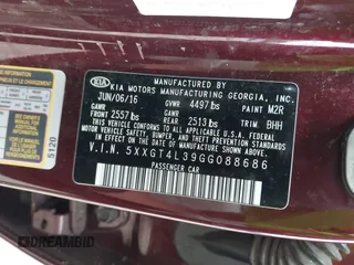 2016 Kia Optima LX with VIN 5XXGT4L39GG088686, listed as a IAAI auction lot 42531803 with 66,521 mi miles and . Bid and sale history available at DreamBid. Image 9.