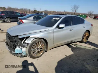 2018 Infiniti Q50 3.0t SPORT with VIN JN1EV7AR1JM435538, listed as a Copart auction lot 47391245 with 46,601 mi miles and Salvage Title. Bid and sale history available at carsss.com. Image 1.