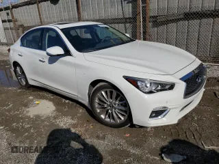 2023 Infiniti Q50 Luxe with VIN JN1EV7BP6PM511826, listed as a Copart auction lot 86655224 with 23,681 mi miles and Salvage Title. Bid and sale history available at DreamBid. Image 4.