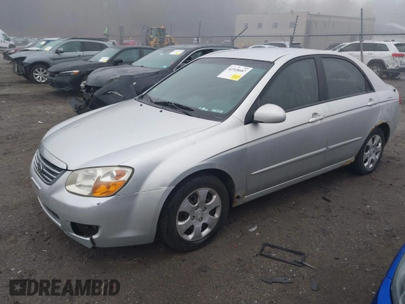 2008 Kia Spectra EX with VIN KNAFE122885522404, listed as a IAAI auction lot 41918687 with 127,060 mi miles. Bid and sale history available at carsss.com. Image 17.