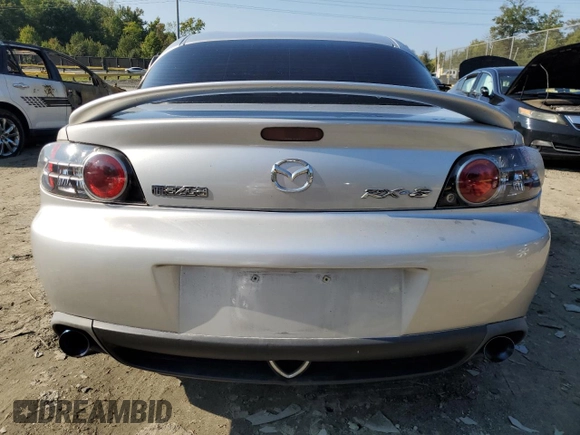 2004 Mazda RX-8 with VIN JM1FE17N040129638, listed as a Copart auction lot 72496364 with 57,966 mi miles and Salvage Title. Bid and sale history available at carsss.com. Image 6.
