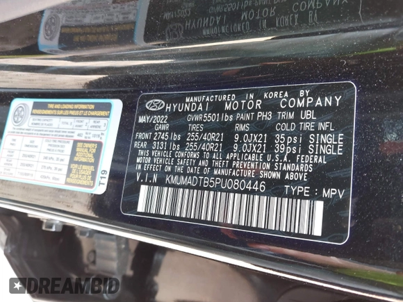 2023 Genesis GV70 2.5T with VIN KMUMADTB5PU080446, listed as a IAAI auction lot 42039639 with 46,273 mi miles and . Bid and sale history available at DreamBid. Image 9.
