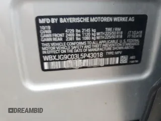 2020 BMW X1 xDrive28i с VIN WBXJG9C03L5P43018, выставлен на аукционе Copart как лот 61079135 с пробегом 45 750 миль миль и Списание • Salvage title. История ставок и продаж доступна на DreamBid. Изображение 14.