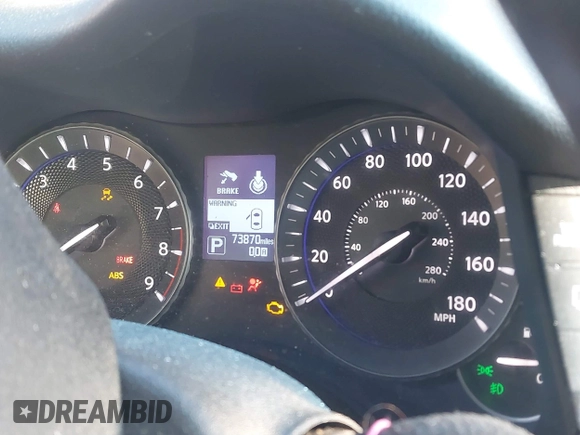 2015 Infiniti Q70 with VIN JN1BY1AR0FM562523, listed as a IAAI auction lot 41310831 with 73,870 mi miles and . Bid and sale history available at DreamBid. Image 7.