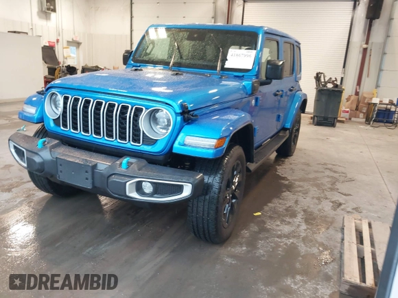 2024 Jeep Wrangler Sahara with VIN 1C4RJXP64RW170976, listed as a IAAI auction lot 41867996 with 4,406 mi miles and . Bid and sale history available at DreamBid. Image 17.