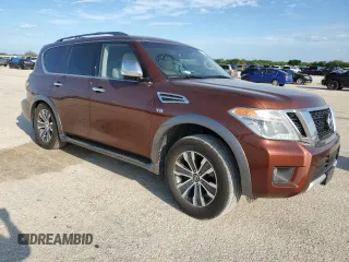 2017 Nissan Armada SL with VIN JN8AY2ND8H9010517, listed as a Copart auction lot 61785834 with 142,157 mi miles and Salvage Title. Bid and sale history available at carsss.com. Image 4.