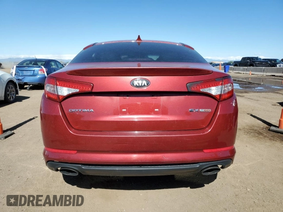 2013 Kia Optima SX with VIN 5XXGR4A65DG241412, listed as a Copart auction lot 57343585 with 178,366 mi miles and Clean title. Bid and sale history available at DreamBid. Image 6.