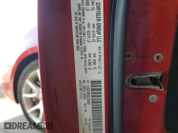 2013 Dodge Dart SXT with VIN 1C3CDFBA5DD156032, listed as a Copart auction lot 54359555 with 36,327 mi miles and Salvage Title. Bid and sale history available at carsss.com. Image 12.