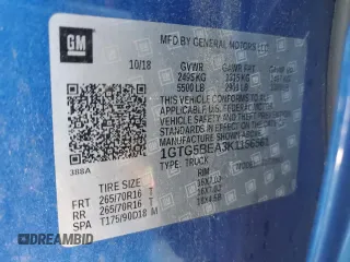 2019 GMC Canyon 2WD with VIN 1GTG5BEA3K1156561, listed as a Copart auction lot 42561105 with 51,797 mi miles and Salvage Title. Bid and sale history available at carsss.com. Image 12.
