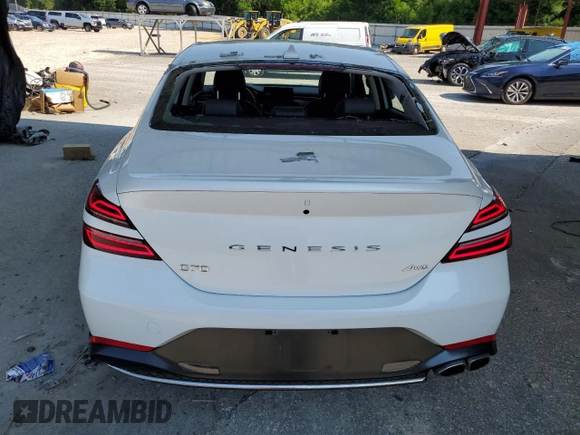2023 Genesis G70 2.0T with VIN KMTG34TA0PU131807, listed as a Copart auction lot 66194774 with 12,185 mi miles and Salvage Title. Bid and sale history available at DreamBid. Image 6.