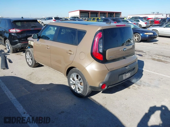 2015 Kia Soul + with VIN KNDJP3A55F7189756, listed as a IAAI auction lot 41429230 with 114,049 mi miles. Bid and sale history available at carsss.com. Image 3.