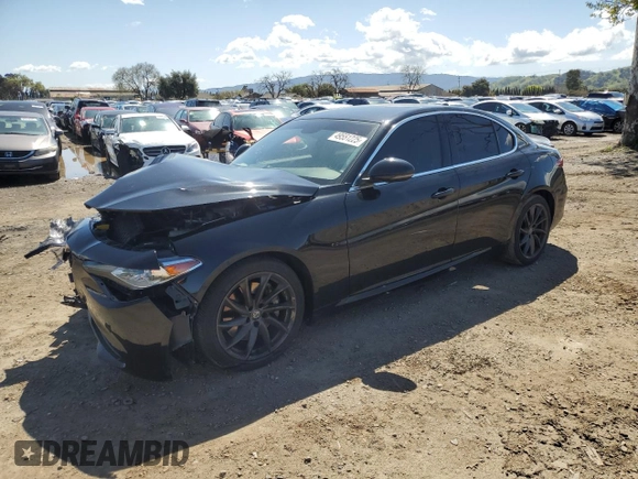 2017 Alfa Romeo Giulia with VIN ZARFAEBN4H7551988, listed as a Copart auction lot 49551225 with 36,343 mi miles and Salvage Title. Bid and sale history available at carsss.com. Image 1.
