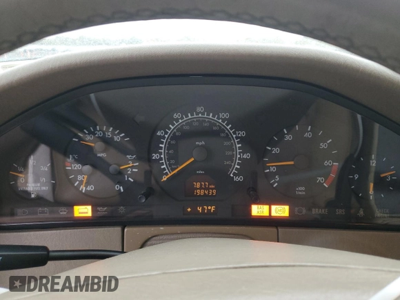 1999 Mercedes-Benz S-Class with VIN WDBGA51G5XA422062, listed as a Copart auction lot 83805544 with 198,439 mi miles and Salvage Title. Bid and sale history available at carsss.com. Image 9.
