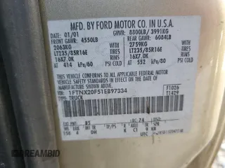 2001 Ford Super Duty F-250 XL with VIN 1FTNX20F51EB97334, listed as a Copart auction lot 78642094 with 226,311 mi miles and Salvage Title. Bid and sale history available at carsss.com. Image 13.