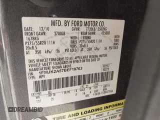 2011 Ford Expedition Max Limited with VIN 1FMJK2A57BEF19763, listed as a IAAI auction lot 41660975 with 208,909 mi miles and . Bid and sale history available at DreamBid. Image 9.