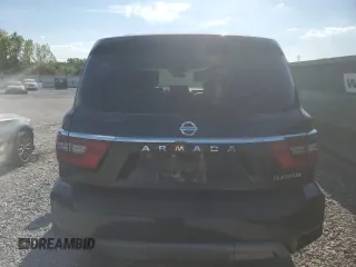 2021 Nissan Armada Platinum with VIN JN8AY2DA0M9373265, listed as a Copart auction lot 68689664 with 57,044 mi miles and Salvage Title. Bid and sale history available at carsss.com. Image 6.