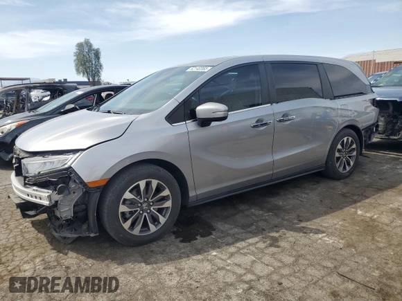 2022 Honda Odyssey EX-L with VIN 5FNRL6H78NB030228, listed as a Copart auction lot 52140365 with 40,607 mi miles and Salvage Title. Bid and sale history available at DreamBid. Image 1.