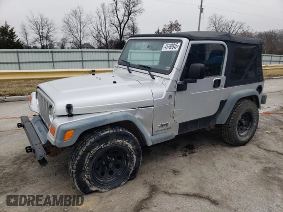 2006 Jeep Wrangler SE with VIN 1J4FA29176P755459, listed as a Copart auction lot 43160845 with 204,867 mi miles and Salvage Title. Bid and sale history available at carsss.com. Image 1.
