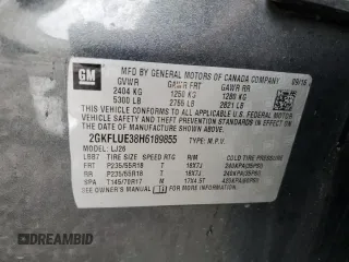 2017 GMC Terrain SLT with VIN 2GKFLUE38H6189855, listed as a Copart auction lot 52100605 with 115,364 mi miles and Salvage Title. Bid and sale history available at carsss.com. Image 13.