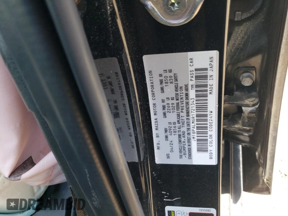 2024 Mazda 3 S Preferred with VIN JM1BPALM6R1721343, listed as a Copart auction lot 53248365 with 22,870 mi miles and Salvage title. Bid and sale history available at DreamBid. Image 12.