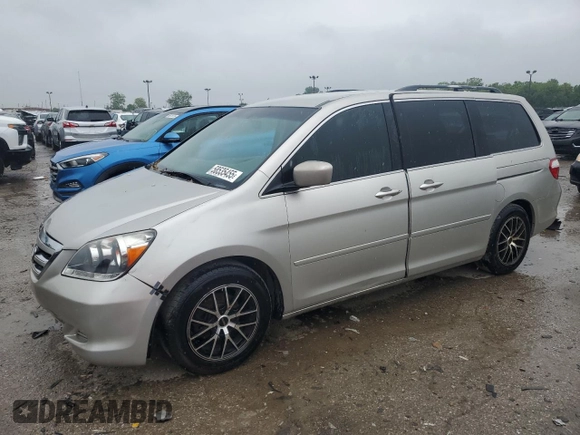 2005 Honda Odyssey EX with VIN 5FNRL38415B410659, listed as a Copart auction lot 58535455 with 198,250 mi miles and Salvage title. Bid and sale history available at DreamBid. Image 1.