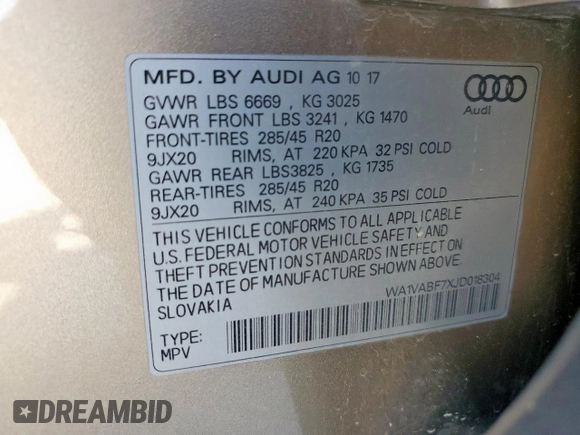 2018 Audi Q7 Prestige with VIN WA1VABF7XJD018304, listed as a Copart auction lot 56126055 with 133,449 mi miles and Clean title. Bid and sale history available at DreamBid. Image 13.