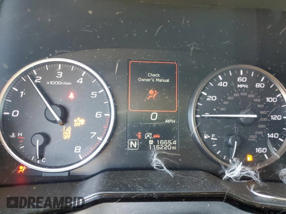2020 Subaru Legacy with VIN 4S3BWAA62L3020169, listed as a Copart auction lot 52309545 with 115,220 mi miles and Salvage title. Bid and sale history available at DreamBid. Image 9.
