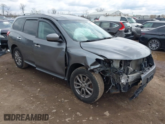 2016 Nissan Pathfinder Platinum with VIN 5N1AR2MM9GC641381, listed as a IAAI auction lot 41869911 with 166,127 mi miles. Bid and sale history available at carsss.com. Image 1.