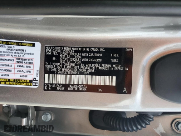 2025 Lexus NX 350 Premium with VIN 2T2GGCEZ7SC070344, listed as a Copart auction lot 52892975 with 7,781 mi miles and Salvage title. Bid and sale history available at DreamBid. Image 13.