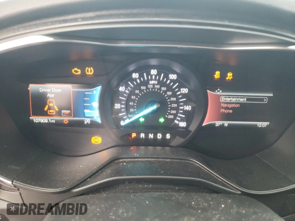 2020 Ford Fusion Titanium with VIN 3FA6P0K98LR175611, listed as a Copart auction lot 46070785 with 107,909 mi miles and Salvage title. Bid and sale history available at DreamBid. Image 9.