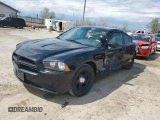 2013 Dodge Charger Police with VIN 2C3CDXAG1DH546897, listed as a Copart auction lot 54168825 with 158,551 mi miles and Salvage Title. Bid and sale history available at DreamBid. Image 1.