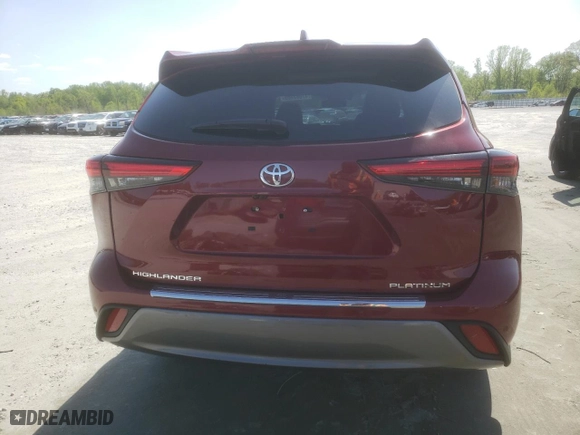 2023 Toyota Highlander L with VIN 5TDKDRAH5PS036201, listed as a Copart auction lot 47067605 with 21,317 mi miles and Salvage Title. Bid and sale history available at carsss.com. Image 6.