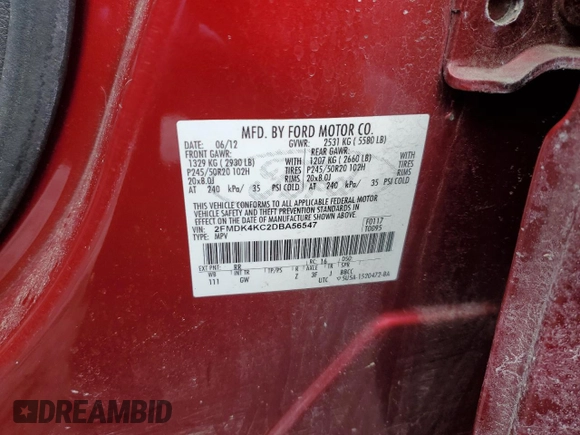2013 Ford Edge Limited z VIN 2FMDK4KC2DBA56547, wystawiony jako Copart lot #89126505 z przebiegiem 83 003 mil mil oraz Szkoda całkowita • Salvage title. Historia ofert i sprzedaży dostępna na DreamBid. Obrazek 13.