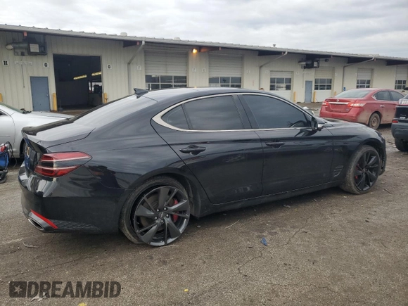 2022 Genesis G70 3.3T z VIN KMTG54TE5NU102507, wystawiony jako Copart lot #43708805 z przebiegiem 25 474 mil mil oraz Szkoda całkowita • Salvage title. Historia ofert i sprzedaży dostępna na DreamBid. Obrazek 3.